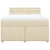 vidaXL Boxspringbett mit Matratze Creme 160x200 cm Stoff