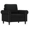 vidaXL Sessel mit Hocker Schwarz 60 cm Kunstleder