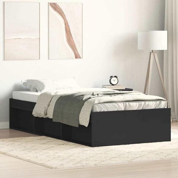 vidaXL Bettgestell Schwarz 100x200 cm