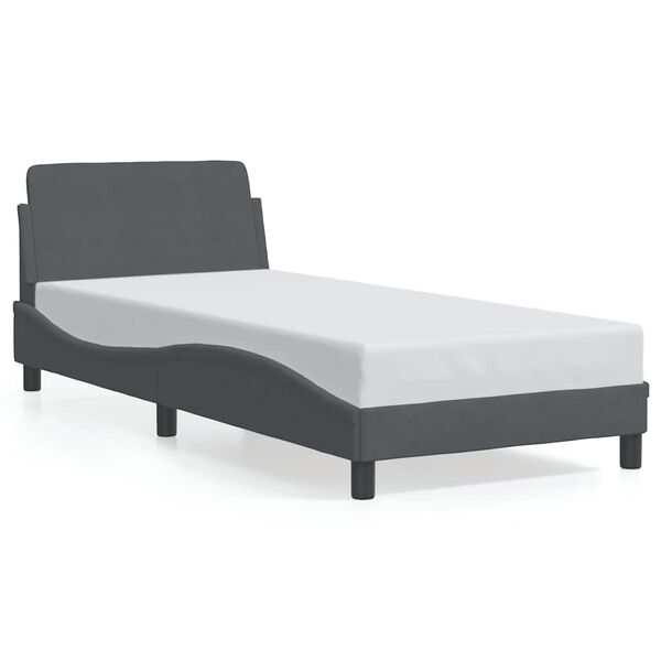 vidaXL Bettgestell "Dover" Dunkelgrau 90x190 cm Samt