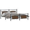 vidaXL Metallbett ohne Matratze Braun Eichen-Optik 180x200 cm