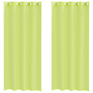 vidaXL Voile Vorh&auml;nge mit &Ouml;sen 2 Stk. Apfelgr&uuml;n 140x225 cm