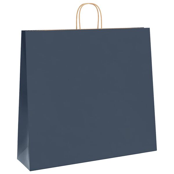 vidaXL Papiertragetaschen 250 Stk. mit Henkeln Blau 54x15x49 cm