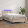 vidaXL Boxspringbett mit Matratze & LED Cappuccino-Braun 90x190cm