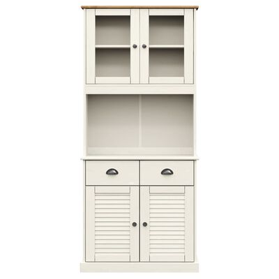 vidaXL Highboard VIGO Weiß 78x40x175 cm Massivholz Kiefer