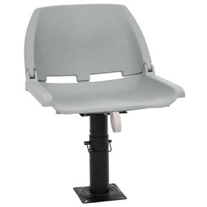 vidaXL 2-tlg. Bootssitz-Set Klappbar Kein Kissen Grau 48x51x41 cm