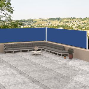 vidaXL Ausziehbare Seitenmarkise Blau 100 x 1000 cm