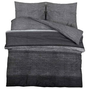 vidaXL Bettw&auml;sche-Set Dunkelgrau und Schwarz 200x200 cm Baumwolle