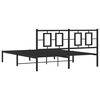 vidaXL Bettgestell mit Kopfteil Metall Schwarz 150x200 cm