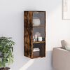 vidaXL Wandschrank mit Glast&uuml;ren R&auml;uchereiche 35x37x100 cm