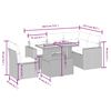 vidaXL 6-tlg. Garten-Sofagarnitur mit Kissen Schwarz Poly Rattan