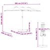 vidaXL Garten-Sonnenschirm Terrakotta 385 x 209 x 244 cm Polyester