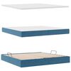 vidaXL Bett mit Stauraum und LED mit LED Dunkelblau 200 x 200 cm Samt