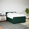 vidaXL Boxspringbett mit Matratze Dunkelgr&uuml;n 140x200 cm Samt