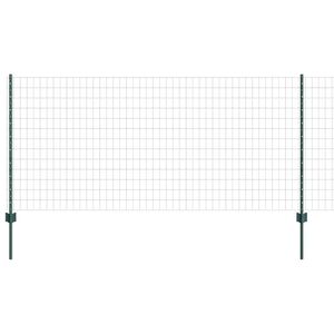 vidaXL Euro-Zaun mit Pfosten 25 x 1 m PVC-beschichteter Stahl Gr&uuml;n