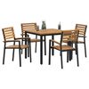 vidaXL Garten Essgruppe 5 pcs Schwarz Massivholz Akazie
