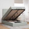 vidaXL Ottoman-Bett mit Matratzen & LEDs Hellgrau 120x190 cm Samt