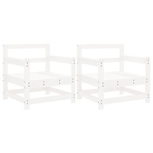 vidaXL Gartenst&uuml;hle 2 Stk. Wei&szlig; Massivholz Kiefer