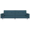 vidaXL Schlafsofa 2-Sitzer mit 2 Kissen Blau Samt