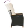 vidaXL Verstellbarer Gartenstuhl Schwarz und Creme 64 x 57,5 x 112 cm