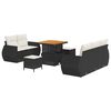vidaXL Gartensofa-set mit Kissen 8 pcs Schwarz und Creme Poly-Rattan
