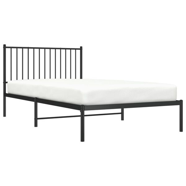 vidaXL Bettgestell mit Kopfteil Metall Schwarz 107x203 cm