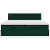 vidaXL Ottoman-Bett mit Matratzen & LEDs Dunkelgr&uuml;n 180x200 cm Samt