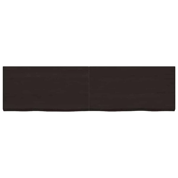vidaXL Waschtischplatte Dunkelbraun 220x60x(2-6)cm Massivholz