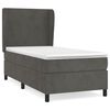 vidaXL Boxspringbett mit Matratze Dunkelgrau 100x200 cm Samt