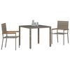 vidaXL Garten Essgruppe 3 pcs Grau Poly-Rattan