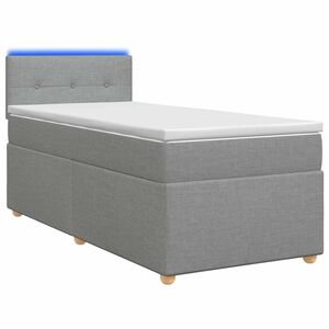 vidaXL Boxspringbett mit Matratze Hellgrau 80 x 200 cm Stoff