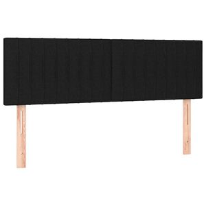 vidaXL Kopfteile Schwarz 144x5x78/88 cm Stoff