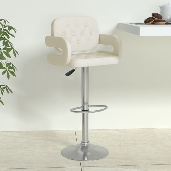 vidaXL Barhocker Creme Kunstleder