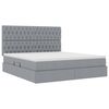 vidaXL Aufbewahrungsbett mit Matratze Hellgrau 180 x 200 cm Polyester