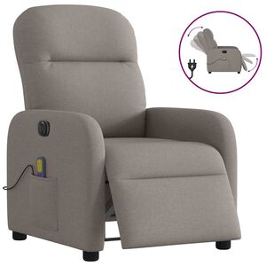 vidaXL Massagesessel Elektrisch Taupe Stoff