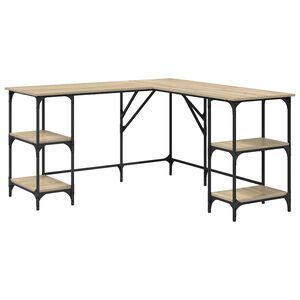 vidaXL Schreibtisch Sonoma-Eiche 139x139x75 cm Holzwerkstoff