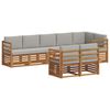 vidaXL Outdoor-Sofagarnitur 8 stk. Natur und Hellgrau Polyester