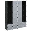 vidaXL Modularer Schrank mit 18 F&auml;chern schwarz/wei&szlig; 37x146x180,5cm