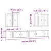vidaXL 8-tlg. TV-Schrank-Set Grau Sonoma Holzwerkstoff