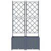 vidaXL Garten-Pflanzgef&auml;&szlig; 2 pcs Hellgrau 80 x 40 x 143 cm Stahl