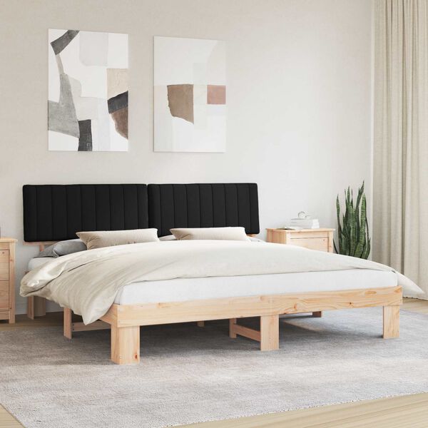 vidaXL Bettgestell mit gepolstertem Kopfteil Schwarz 200 x 200 cm