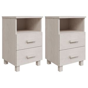vidaXL Nachttische HAMAR 2 Stk. Wei&szlig; 40x35x62 cm Massivholz