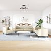vidaXL 3-tlg. Chesterfield-Sofa-Set Creme Kunstleder
