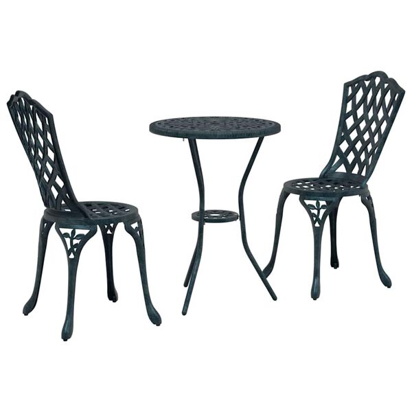 vidaXL Garten Bistro Set 3 pcs Grün Aluminium