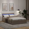 vidaXL Stauraumbett mit LED Cappuccino-Braun Kunstleder 120&times;200cm