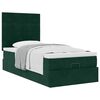 vidaXL Ottoman-Bett mit Matratzen Dunkelgr&uuml;n 90x200 cm Samt