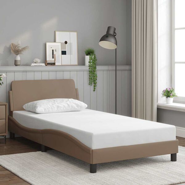 vidaXL Bettgestell "Dover" Cappuccino-Braun 100x200 cm Kunstleder