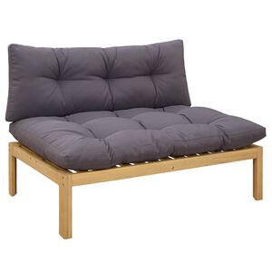 vidaXL Mittelsofa Einheit Helles Akazie und Dunkelgrau Akazienholz