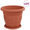 vidaXL Blument&ouml;pfe 24 stk. Ziegelrot &Oslash; 26 x 21,5 cm Kunststoff