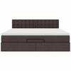 vidaXL Ottoman-Bett mit Matratze & LEDs Dunkelbraun 160x200 cm Stoff